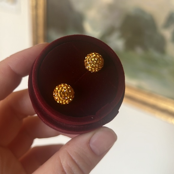 Hillberg and Berk gold earrings 8mm I believe - Picture 2 of 2